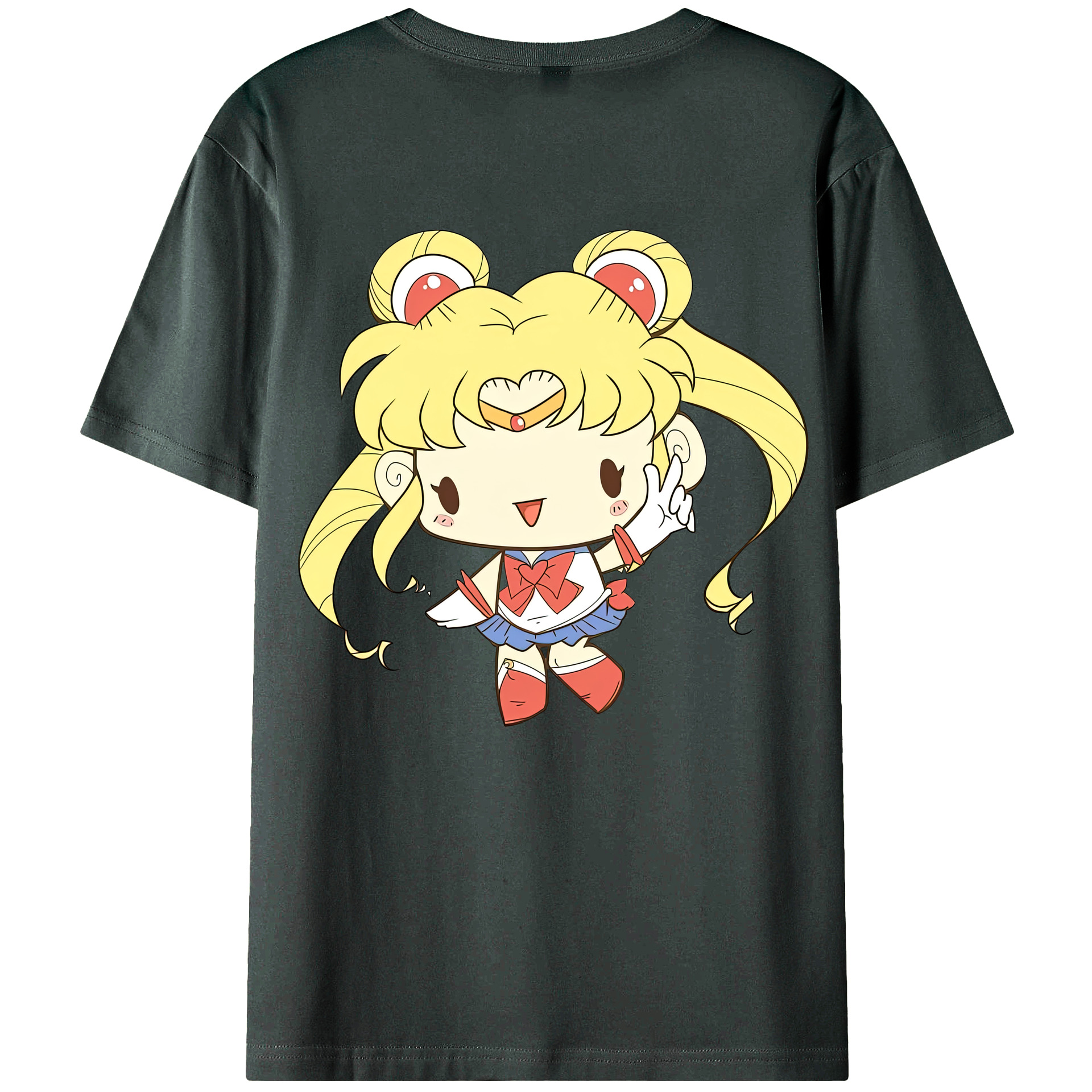（画像用） 美少女戦士セーラームーン 月野 うさぎ つきの うさぎ Sailor Moon Tsukino Usagi 綿100％ メンズ半袖Tシャツ（バックプリント） 通気性
